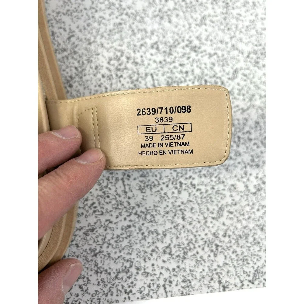 Zara Cream Beige Tan Chunky Sandals Size 39 8.5 - Picture 9 of 13
